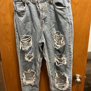 Women's Distressed Light Blue Jeans